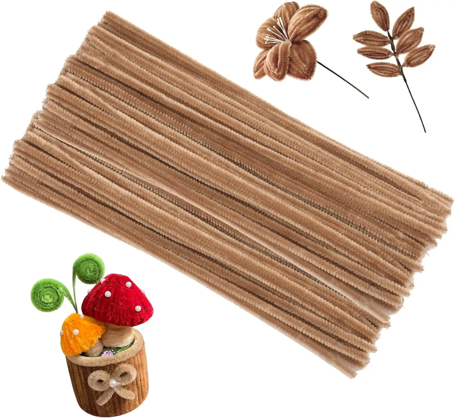 Limpiadores de tuberías de café ligeros, suministros de arte, vástago de chenilla de 199/499 piezas, limpiadores de tuberías de color sólido para manualidades creativas de arte DIY