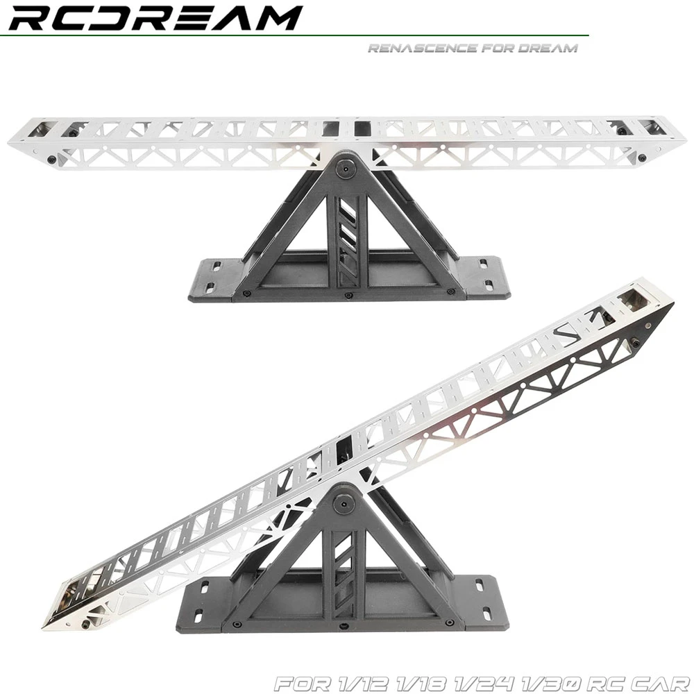Rcdream Aluminum Rc Seesaw Simulation Obstacle Prop For 1/12 1/18 1/24 1/30 Rc Crawler Desktop Off Road Course Accessory