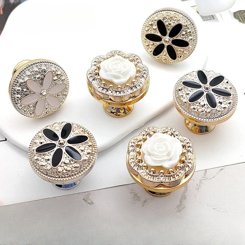 Simple flower shape plastic handle hardware furniture clothes kitchen cabinet drawer  door handles