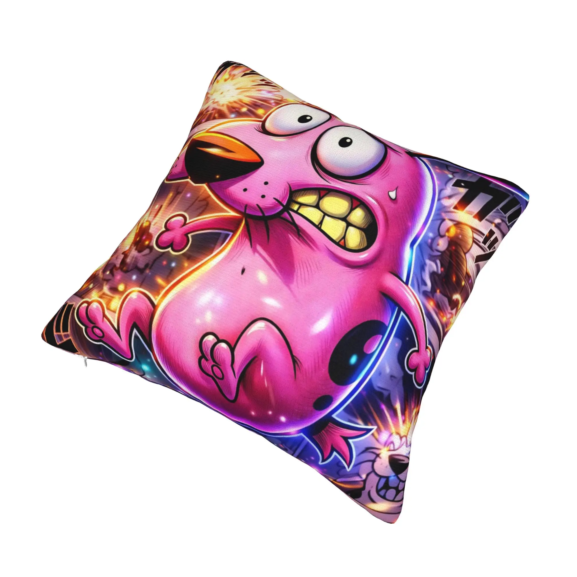 Decorative Pillow Covers Courage the Cowardly Dog-D Stuff Car  Pillow Case Cover Square Style Multiple Sizes