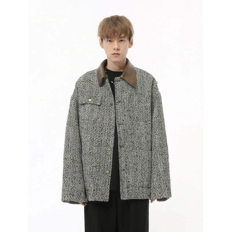 [OIMG] 2025 Autumn New Product Fashionable Atmosphere Multi Pocket Splicing Collar Loose Coat Trendy