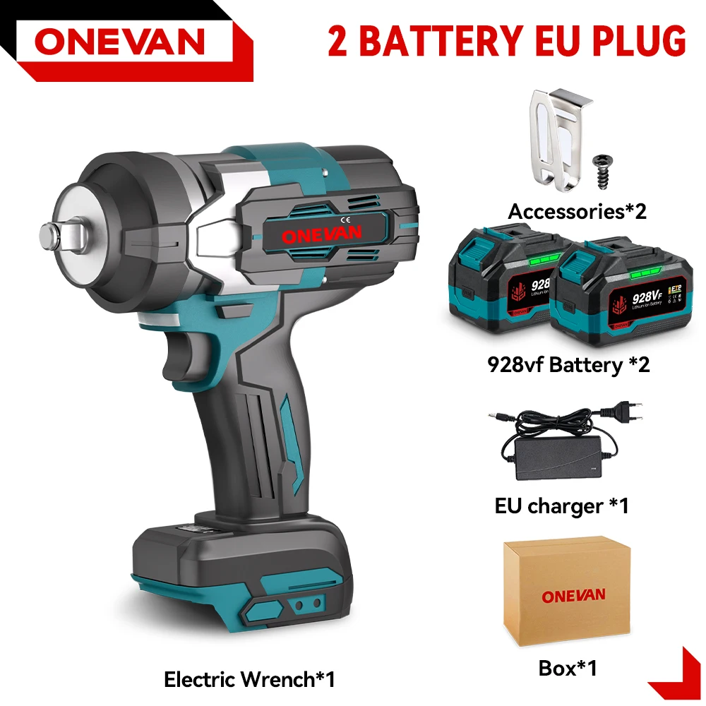 ONEVAN 2800N.M Borstelloze Elektrische Slagmoersleutel 1/2 inch Accuschroevendraaier Moersleutel Power Tools Voor Makita 18V Batterij Pin