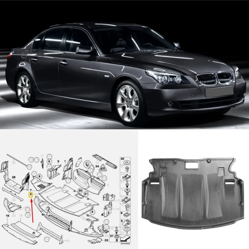 

Для BMW 5 серии E60 528i 550i 2008-2010 нижнее защитное крыло автомобильного двигателя OE: 51717200846