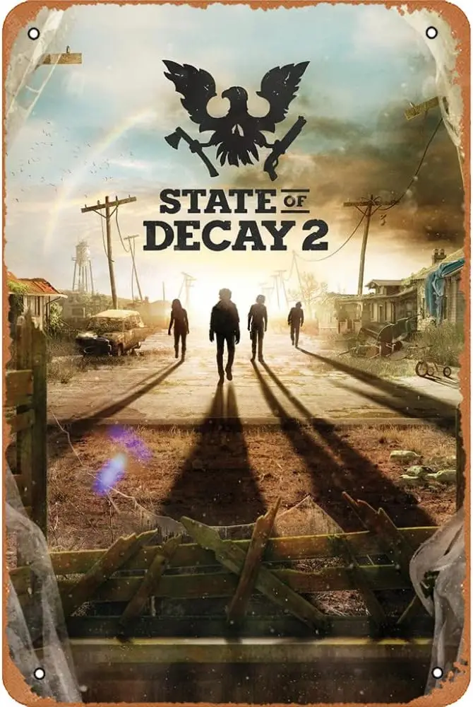 State of Decay 2 Game Poster Games Vintage Tin Metal Sign 8x12 Inch Wall Decor