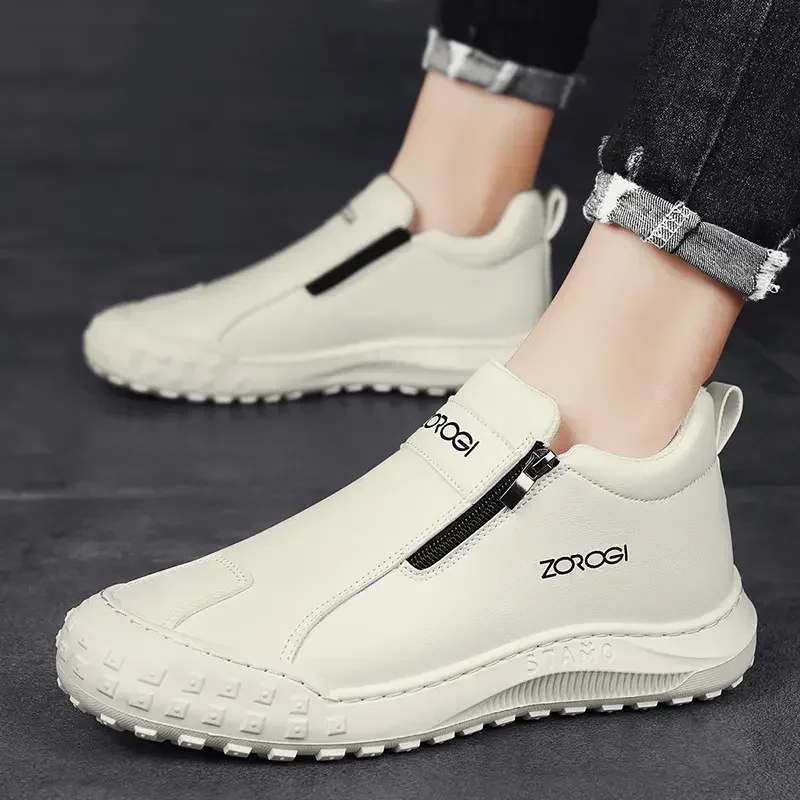 Spring Korean Style in Vogue Hard-wearing Comfort Fashion Design Mid Top Shoes Zipper Outdoor Sports Shoes Unisex Shoes for Men