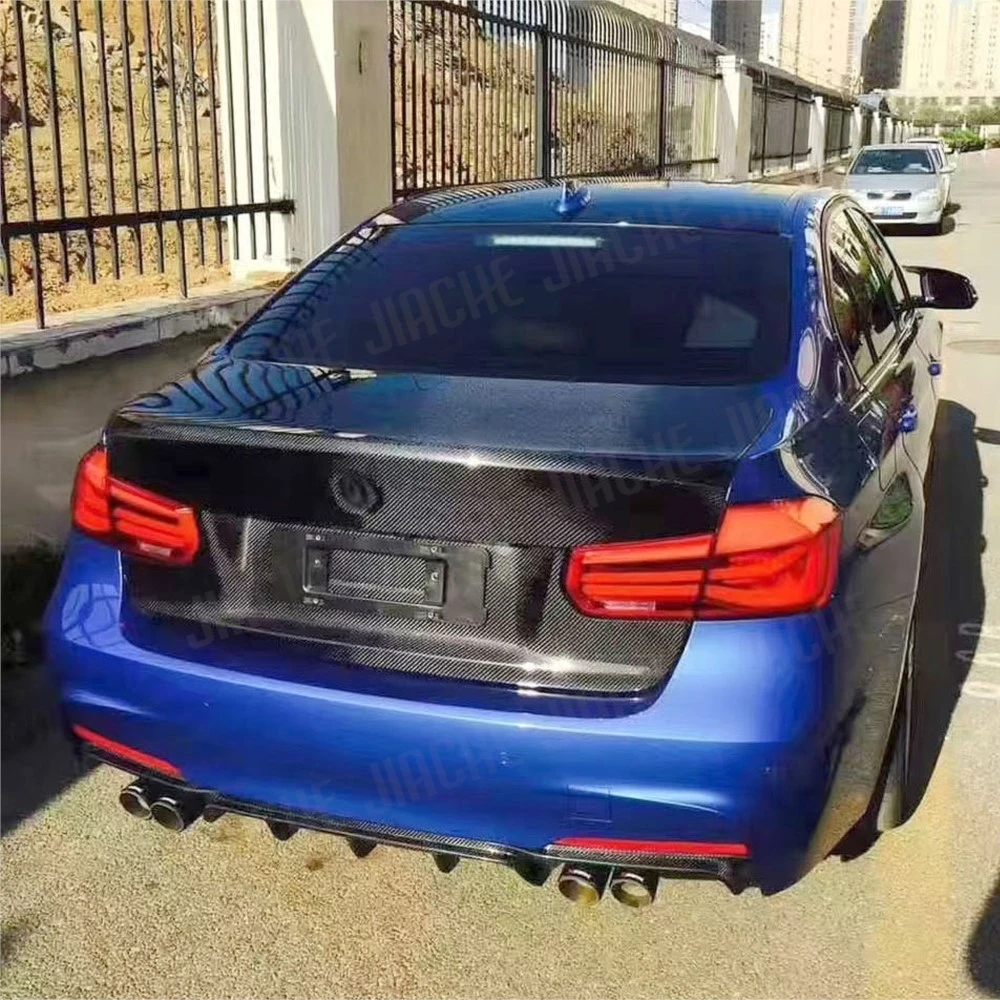 ل BMW 3 سلسلة F30 F80 سيدان 2014 2015 2016 2017 2018 2019 ألياف الكربون الحقيقية الغطاء الخلفي الجذع Decklid غطاء تعديل السيارة #6