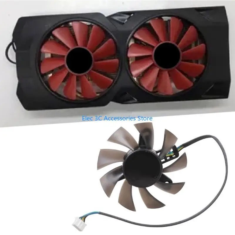 Y51A 75mm FD8015U12S 12V 0.5A VGA Fan Graphic Card Cooling for AMDRX570 580