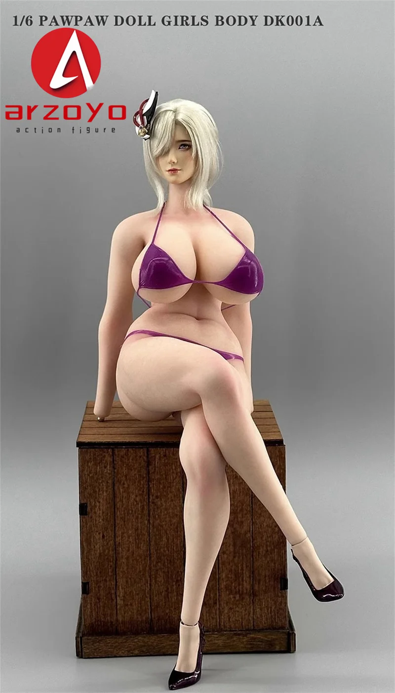PawPawDoll DK001A 1/6 جسم أنثى سلس 12 بوصة صدر كبير عمل الشكل عادل القمح سيليكون الجسم