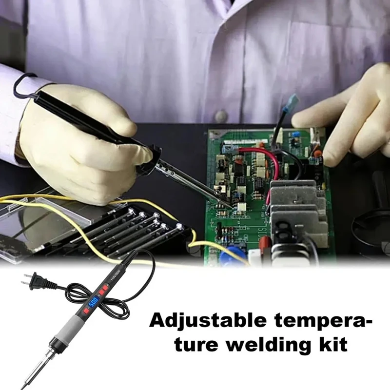 

Soldering Iron 90W Soldering Repair Tools Adjustable Temperature LCD Digital Portable Soldering For Enthusiast US Plug