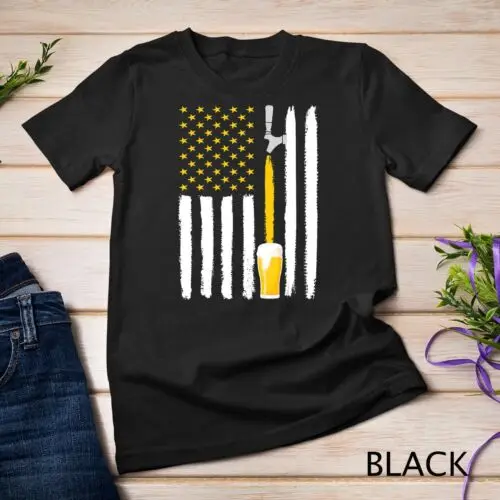 Craft Beer American Flag USA T-Shirt, 4th July Brewery T-Shirt Unisex T-shirt