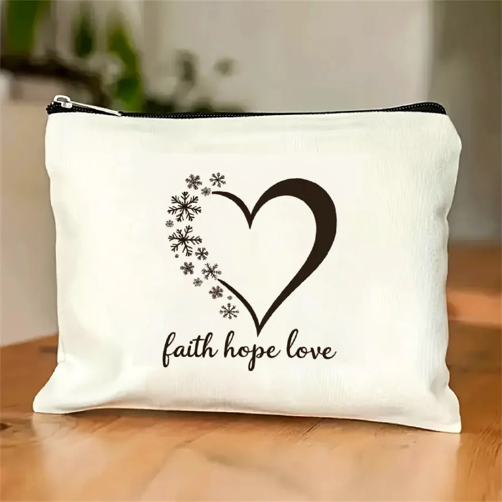 

AHeart-shaped Cosmetic Bag- Multifunctional Zipper Pouch, Jewelry Storage Bag, Perfect Travel Zipper Small Storage Bag.