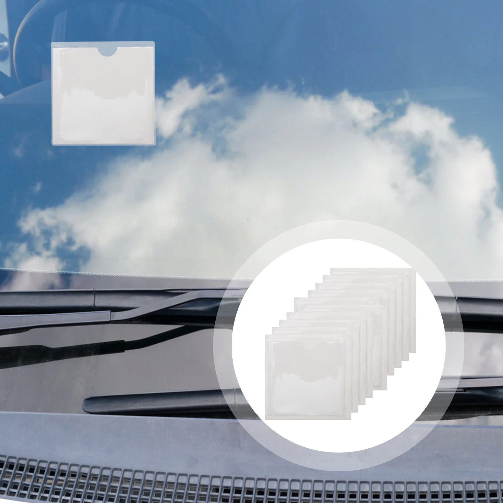 

10Pcs Transparent Card Pockets Self Stick Index Card Holders for Labeling Warehouse Supplies Material Cards Library Organization