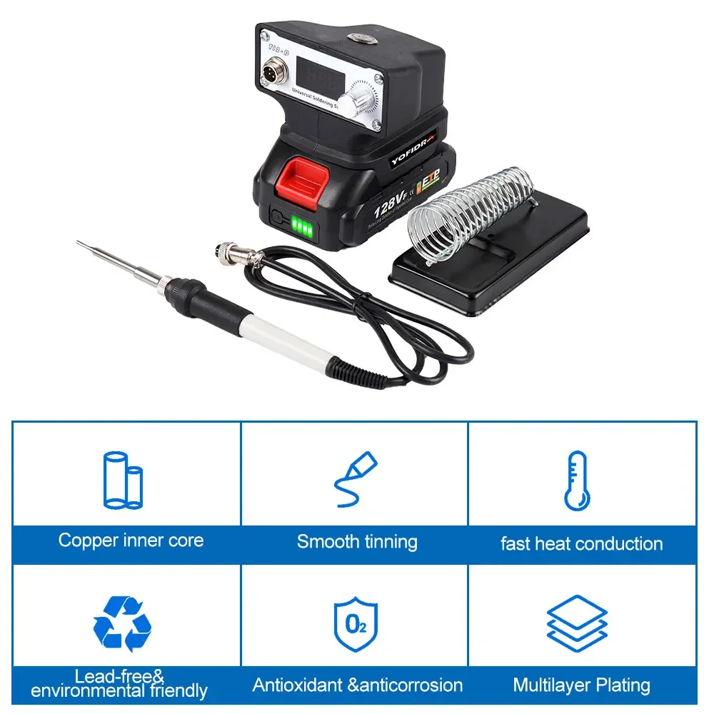 Yofidra 480℃ Electric Soldering Iron Fast Heating Multifunction Electric Welding Machine Power Tool For Makita 18V Battery