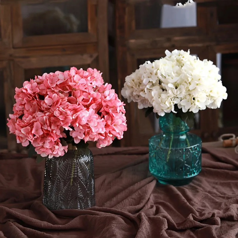 ดอกไฮเดรนเยียผ้าไหมประดิษฐ์ 1/3 ชิ้น สำหรับงานแต่งงาน ช่อดอกไม้เจ้าสาว ตกแต่งบ้าน แจกัน ห้อง สวน ผนัง เทศกาล ของขวัญ DIY ของตกแต่ง ขายดี