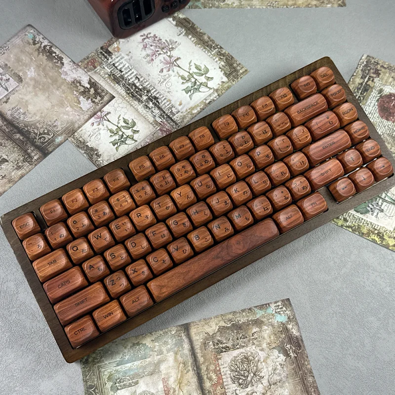 Wood Grain PBT Keycaps Set,131 Keys English Japanese MOA Profile Custom Keyboard Key Cap Set For MX Switches Mechanical Keyboard