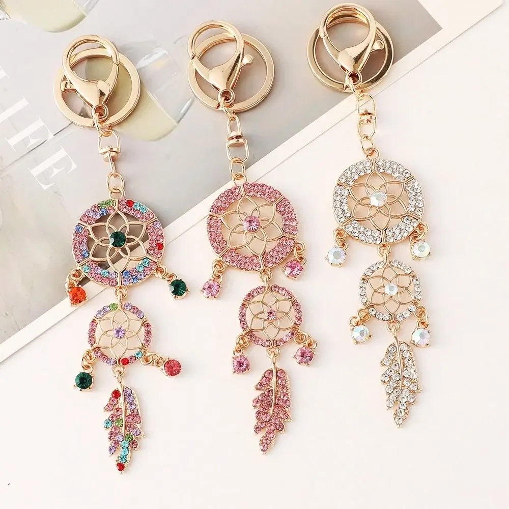 

Exquisite Vintage Dream Catcher Key Chain Aesthetic Feather Car Keychain Accessories Alloy Bag Pendant Gift