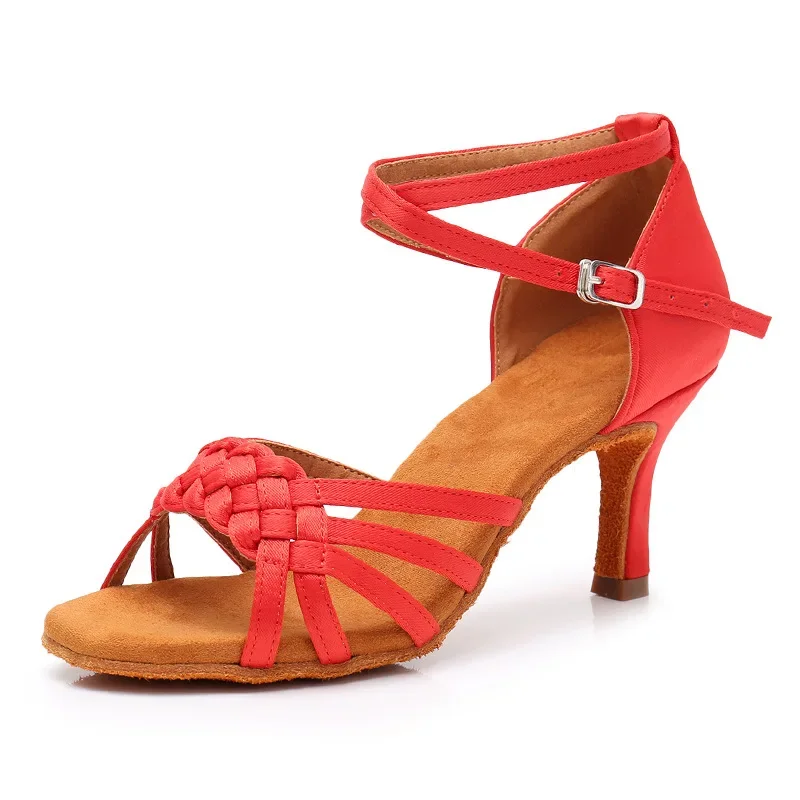 Novos sapatos de dança latina femininos sapatos de salto alto tango jazz salsa sandália macia sapatos de dança 5/7cm
