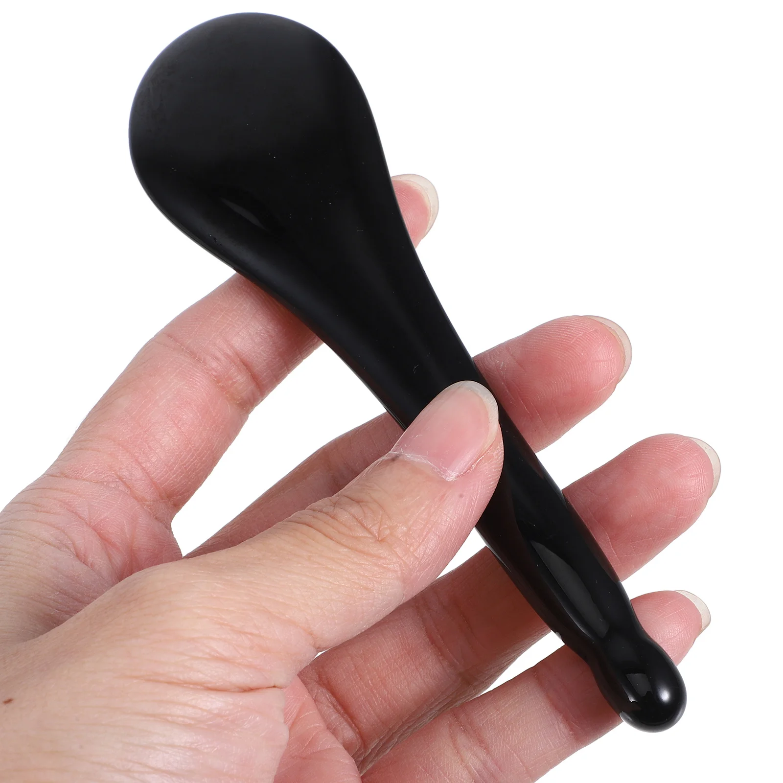 3 قطعة حجر السج الأسود غوا شا طقم أدوات الوجه السلس النحت حجر للوجه الرقبة الجسم الاسترخاء العلاج التبريد اليشم الأسطوانة #4