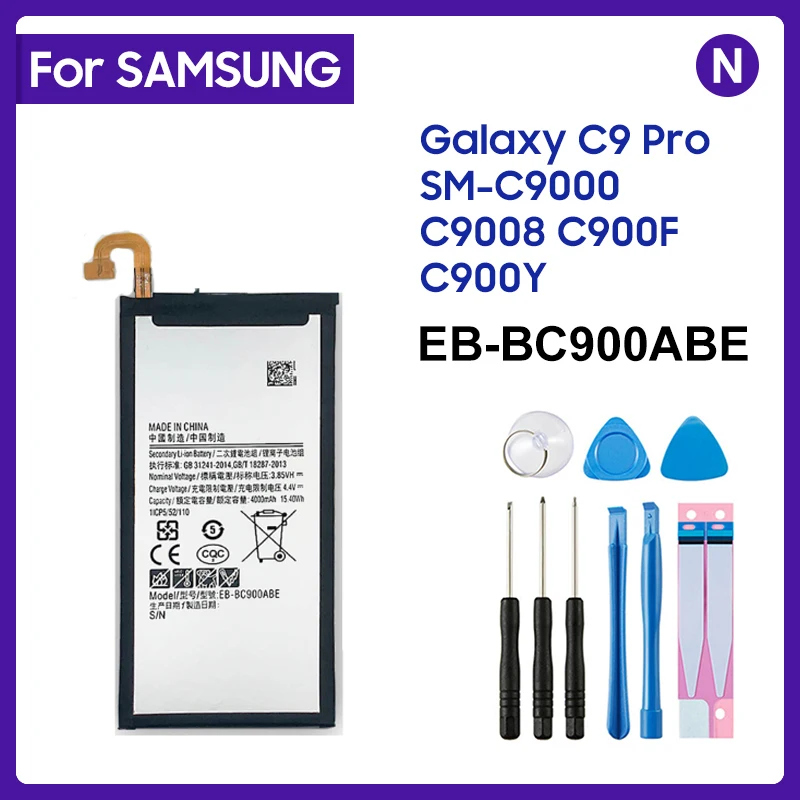 

Запасная аккумуляторная батарея для Samsung Galaxy C9 Pro EB-BC900ABE C9008 C900F C900Y 4000mAh Batteria