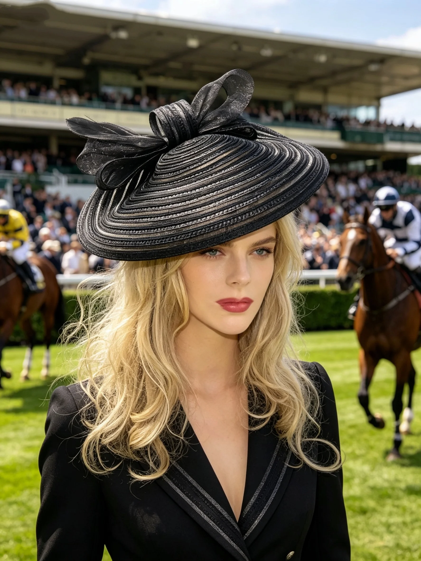 2026 Neuer Fascinator Eleganter Haarschmuck mit Schleife und Feder, Kentucky Derby Hüte, Teeparty Cocktailhut, Hochzeits- und Rennsport-Kopfschmuck – Detail 2