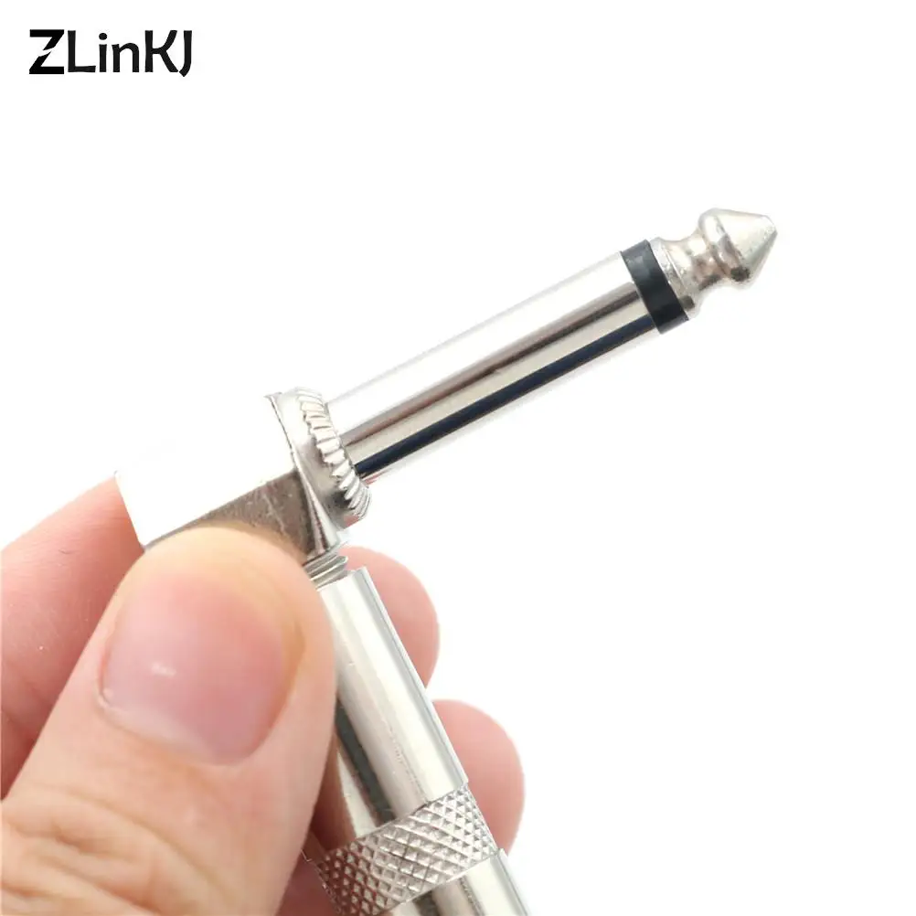 4Pcs 1/4 Inch 6.35mm Jack Right Angle Male Mono Plug L-shape Connector For Guitar Audio