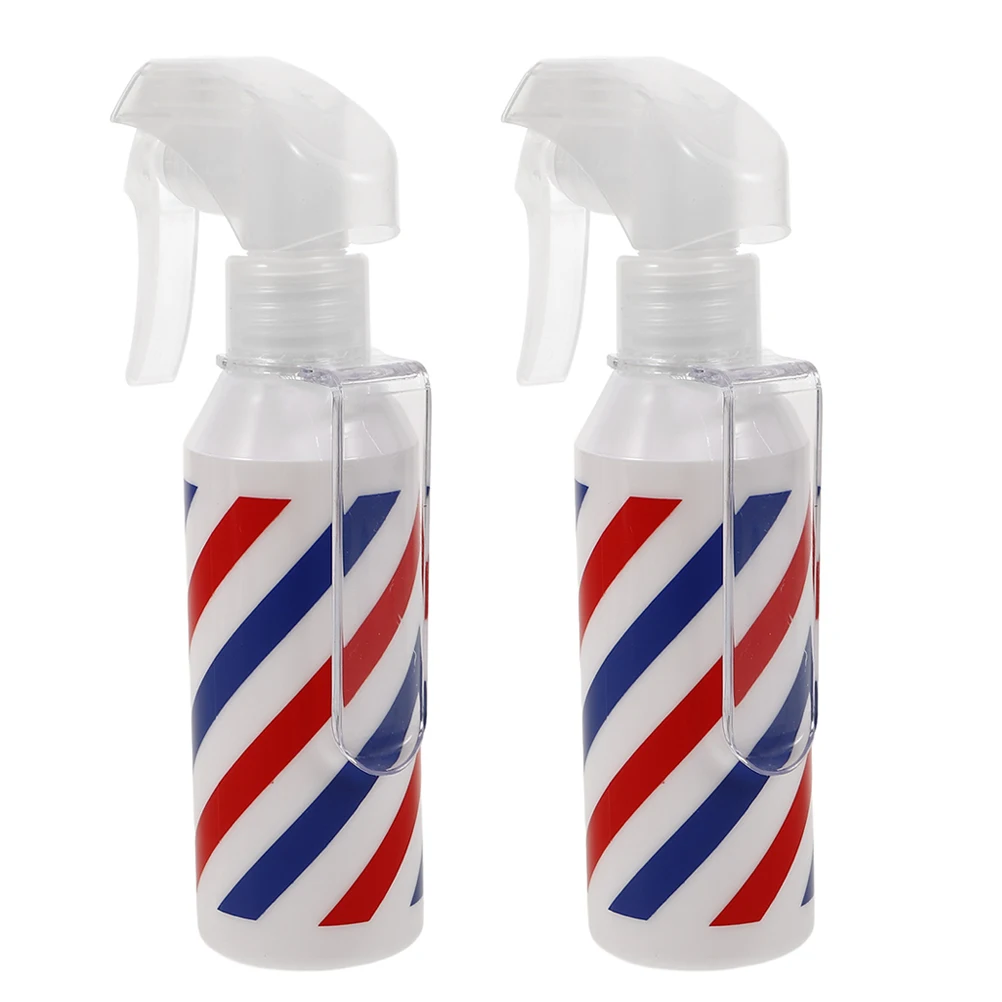 

2pcs Hair Spray Bottle Red Blue Striped Salon Durable Continuous Mist Barber Water Spray Bottle Water Sprayer Plastic