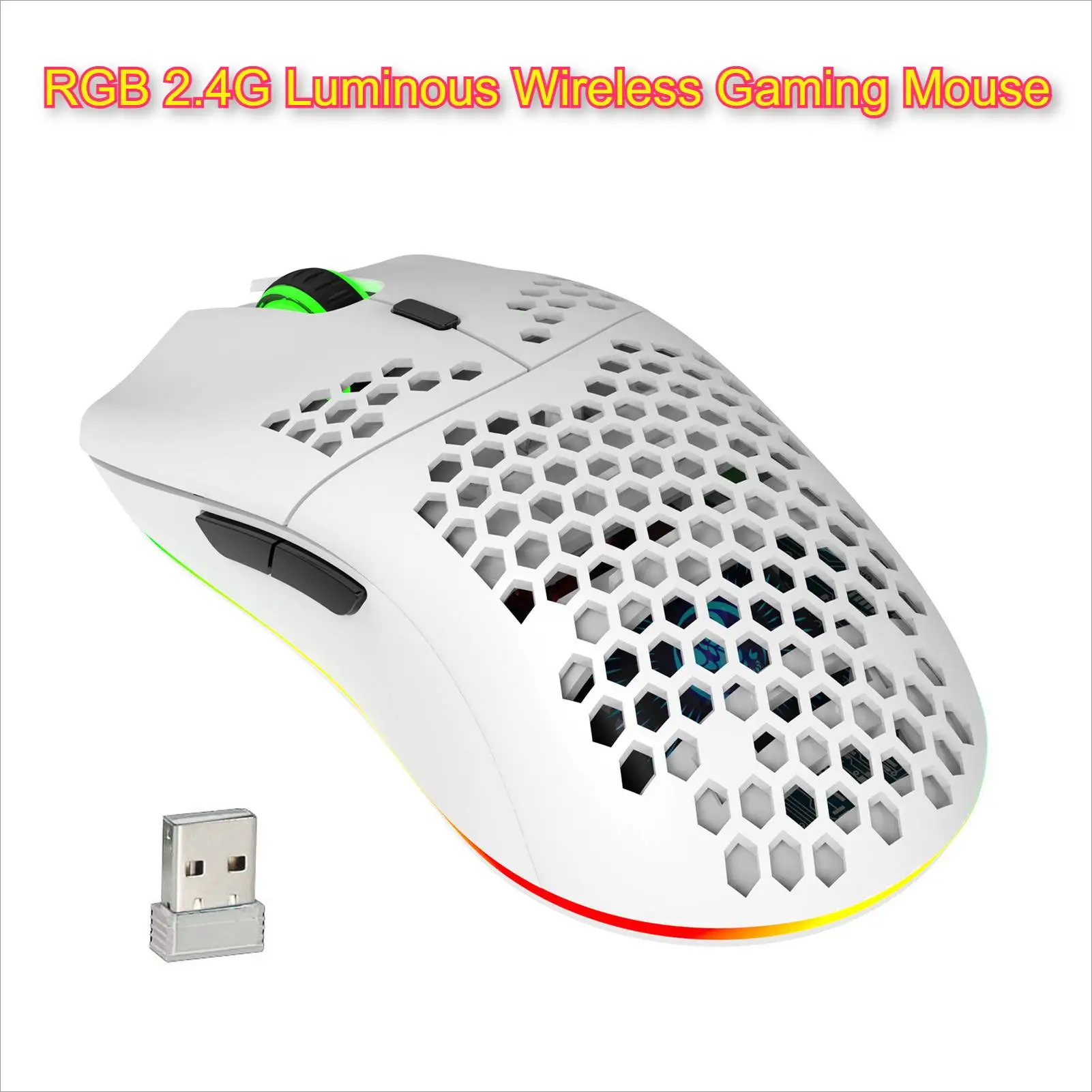 

RGB 2.4G Wireless Gaming Mouse Luminous RGB Lighting Charging Mouse with Adjustable DPI Ergonomic Design for Desktop Laptop Ifew