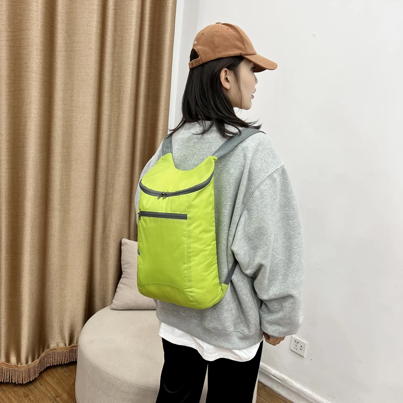 

solid color outdoor folding bag,Multi functional large capacity bicycle sports travel portable, ultra light backpack