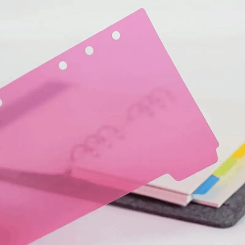 6 Ring Sturdy Loose Leaf Dividers Page Tabs for Classification Sortment 5 Pack