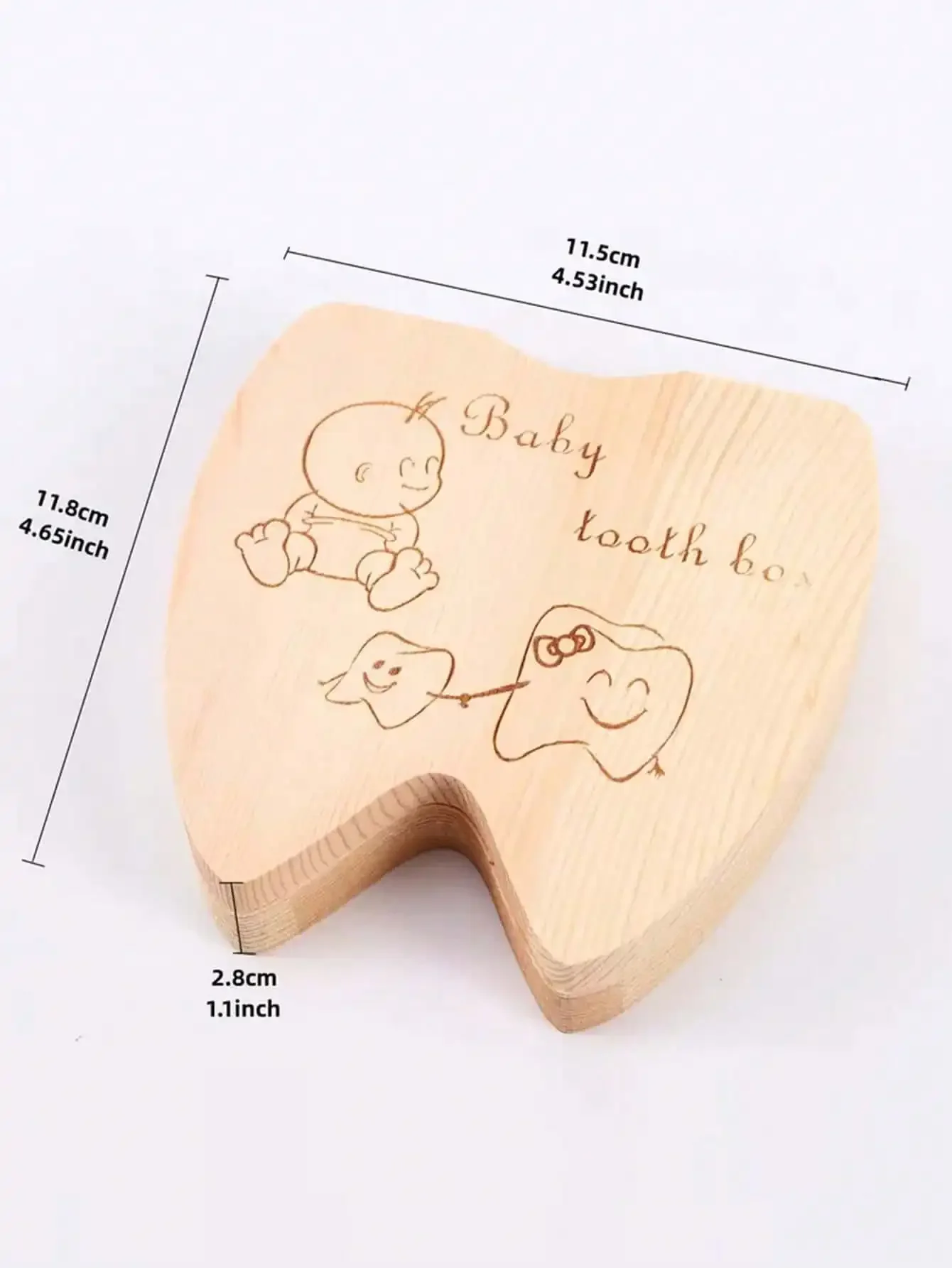 1 piece of wooden baby tooth safe box, wooden baby tooth safe box collection tooth box baby christening gift