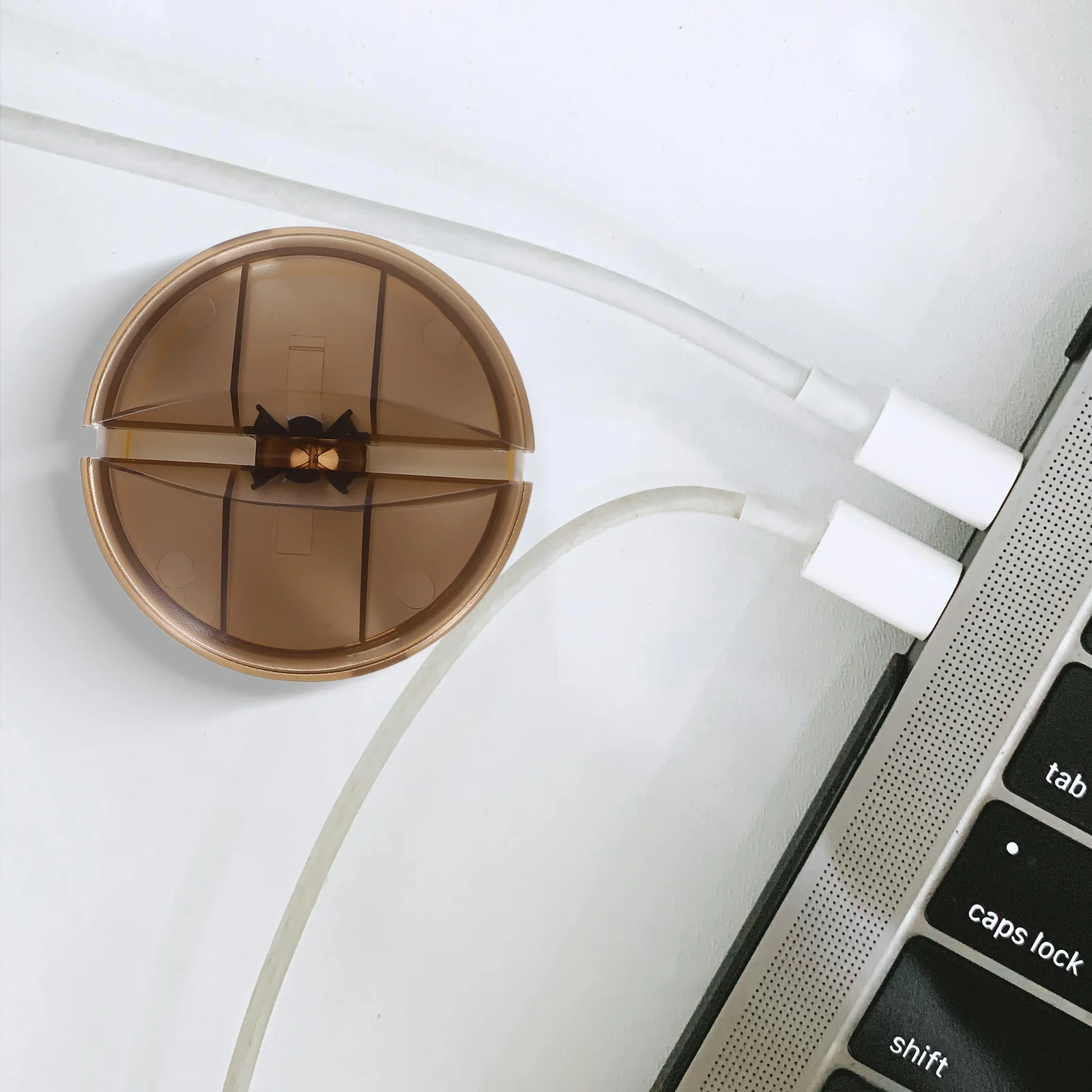 

4 Pcs Cable Manager High Capacity Retractable Organizer Reel Charging Cord Winder Device Desk Random Color Durable Plastic