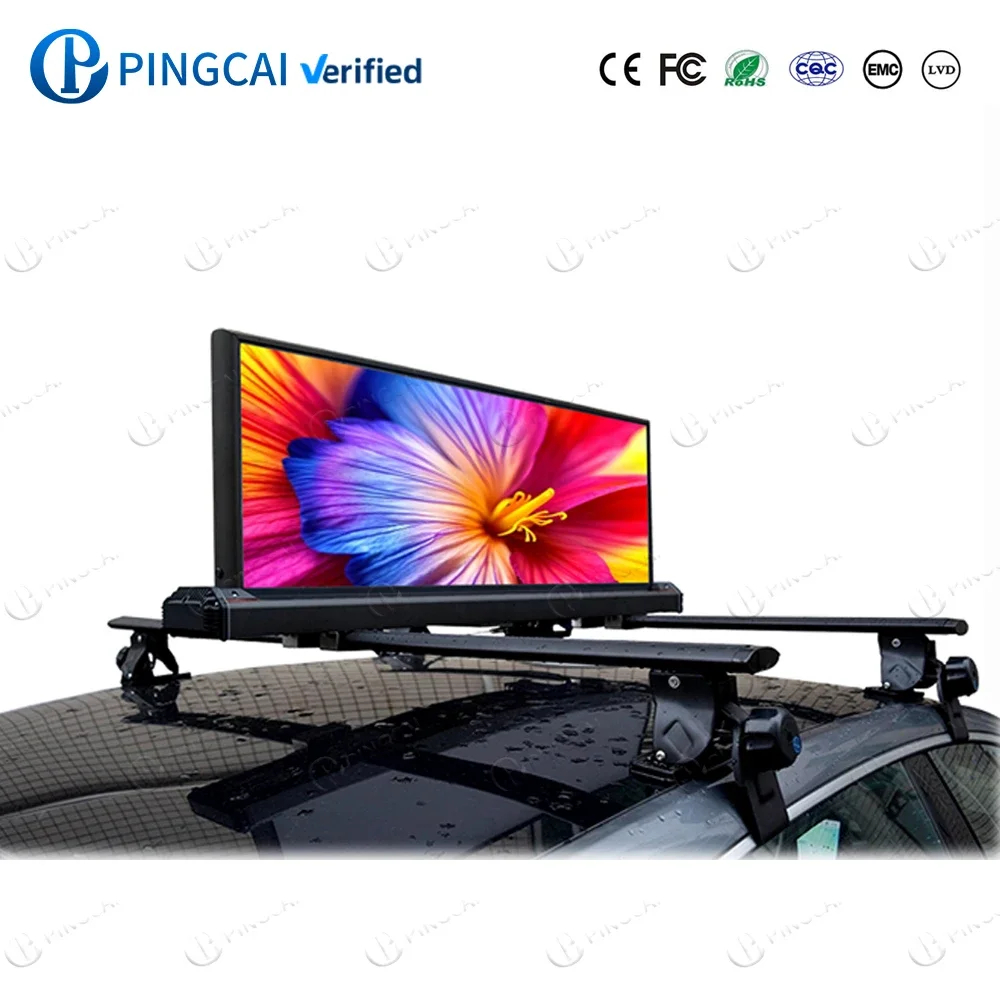 PINGCAI Double-Side LED Panel Screen GPS Advertising Display for Car Roof for Outdoor Advertising ODM Supply