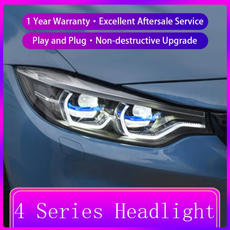 Headlight Styling FOR BMW 4 Series 425 428 430 Front 2013-2020 Projector Lens DRL Head Lamp LED Bulbs Car Stuff Auto Accessory