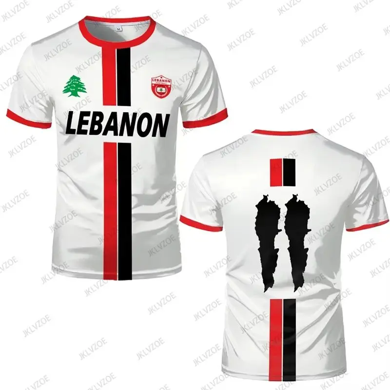 Lebanon Football Jersey Short Sleeve T Shirts Luxury Digital Print Sports Soccer Uniforms Mens Lebanese Flag Clothes Unisex Top