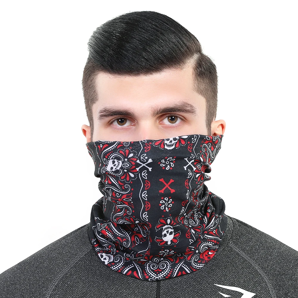 2024 Scary Skull Sport Bandana For Women Men Cycling Headband Face Mask Men\'s Balaclava Bicycle Neck Scarf Halloween Kerchief