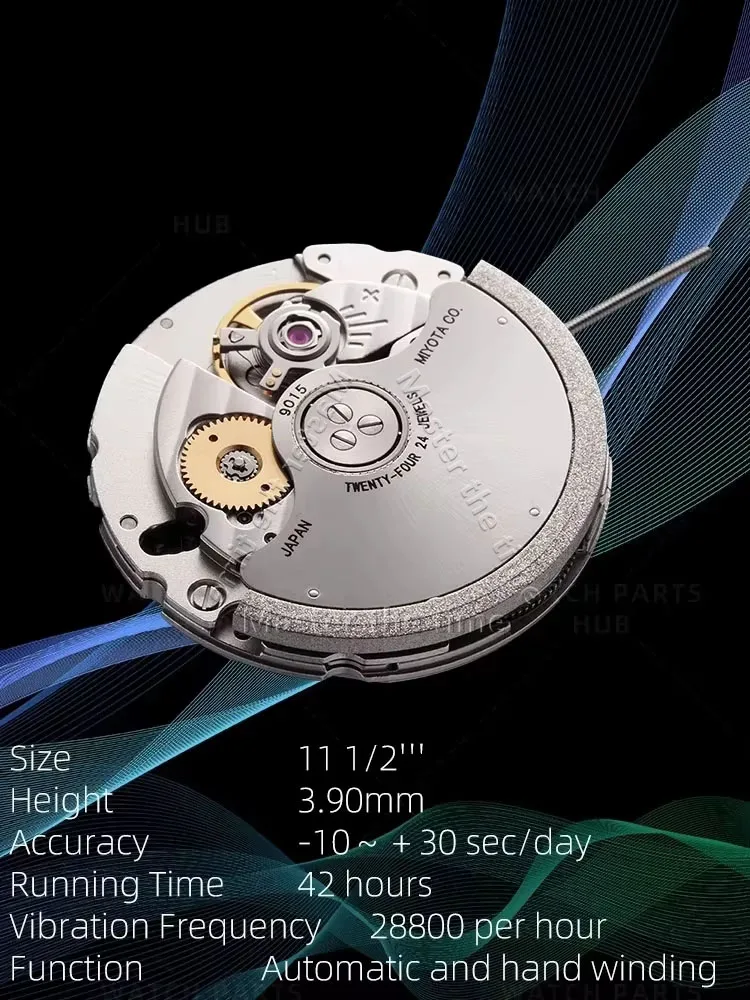 시계 수리용 9015 일본 고품질 무브먼트, 날짜 포함, 3 시 위치