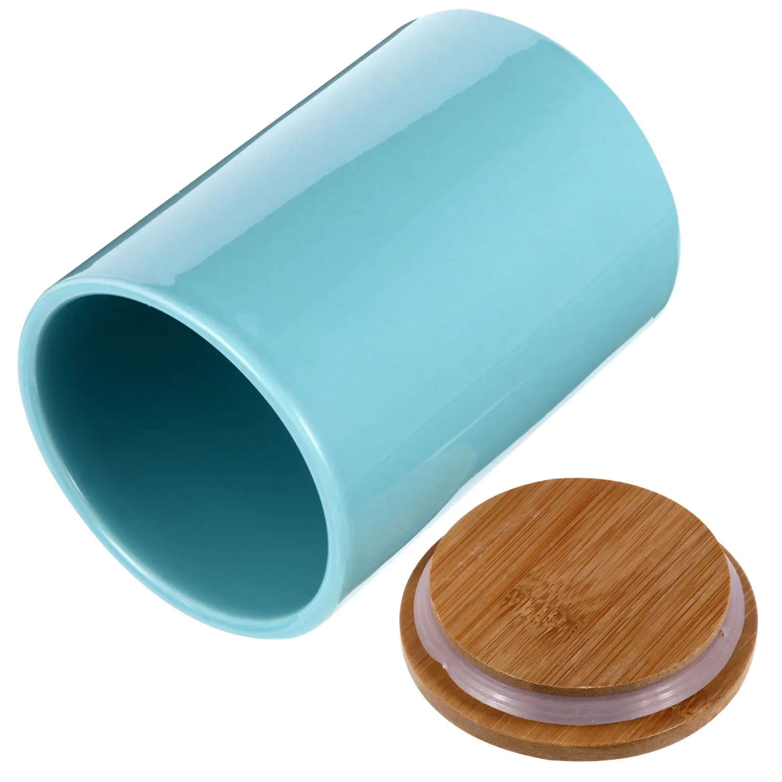 

1 шт. 900 мл влагонепроницаемая герметичная банка из премиальной керамики с бамбуковой крышкой для хранения чая, кофе, сахара, круп, органайзер для кухни