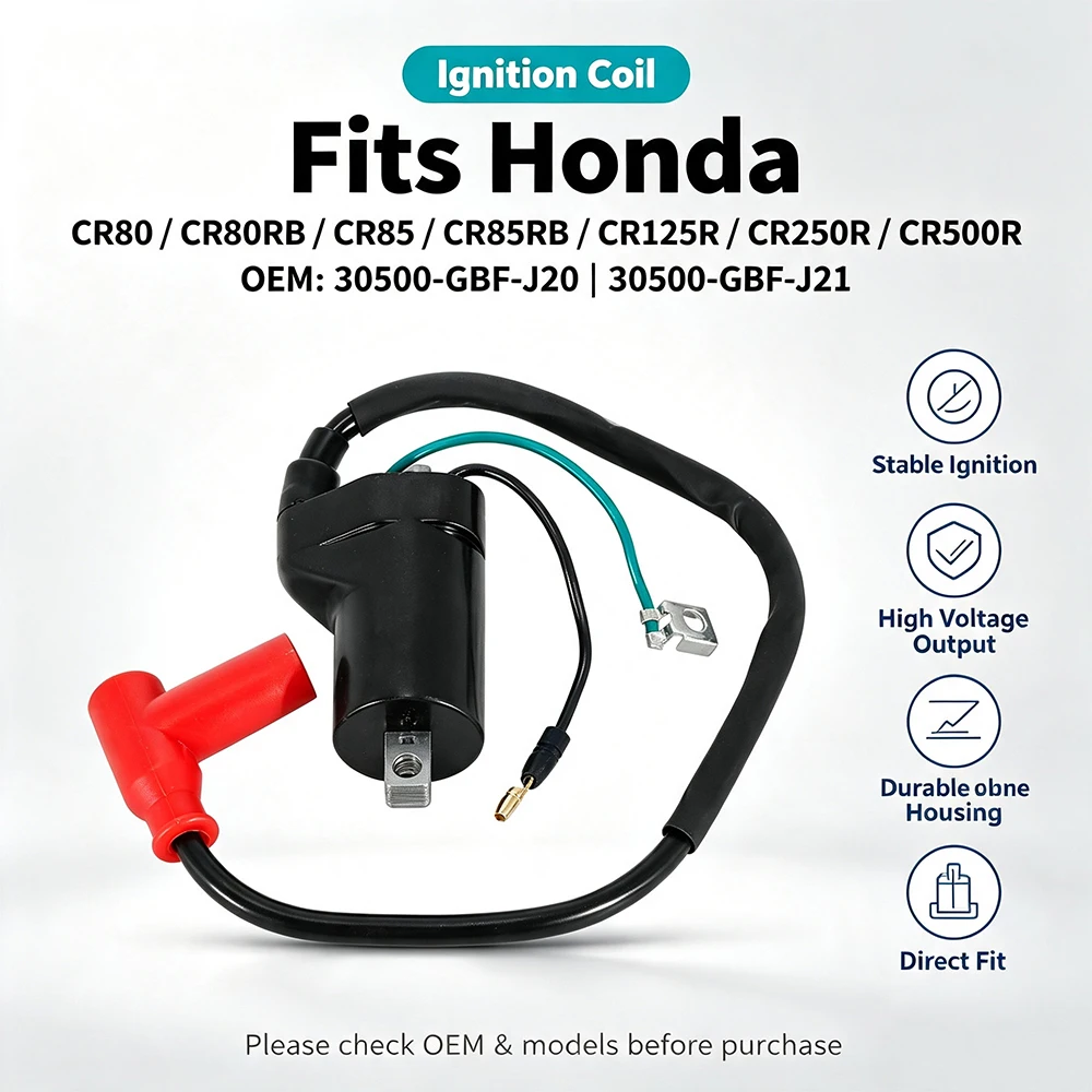 Катушка зажигания для Honda CR80 CR80R CR80RB CR85 CR85R CR85RB CR125 CR250R CR500R OEM:30500-GBF-J20 30700-KA5-771