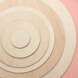 3/5/10pcs Round Unfinished Wood Pieces Wood Circles Blank Plaque for DIY Craft Pyrography Projects Games Scrapbooking