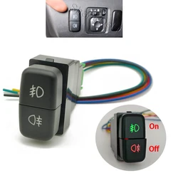 20mm*38mm Red LED Light Car Dual Key Switch Fog Light Latching Button For Mitsubishi Pajero Triton ASX Lancer Pajero V73 V93 V97