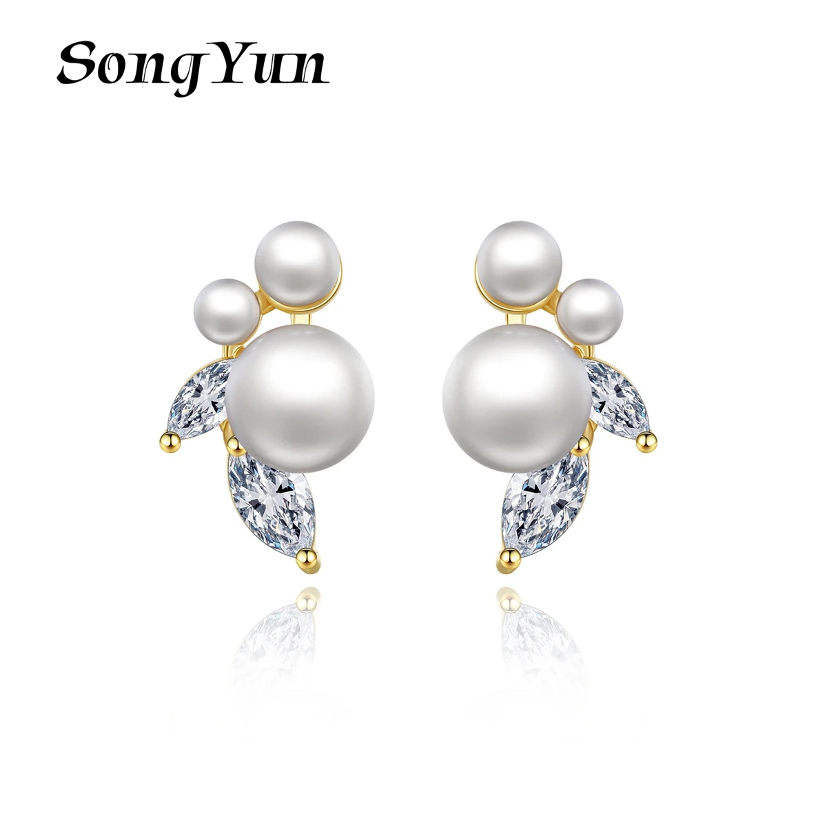 

SongYun Jewelry MHT Quality Brass Stud Earrings Dangle CZ 7A Zircon Wife Gift Best Friend Gift Women Earring Jewelry