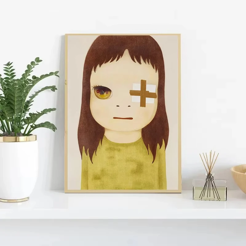 Yoshitomo Nara Guitar Girl Cartoon Posters and Prints Canvas Painting Wall Art Picture for Living Room Home Decor view 2