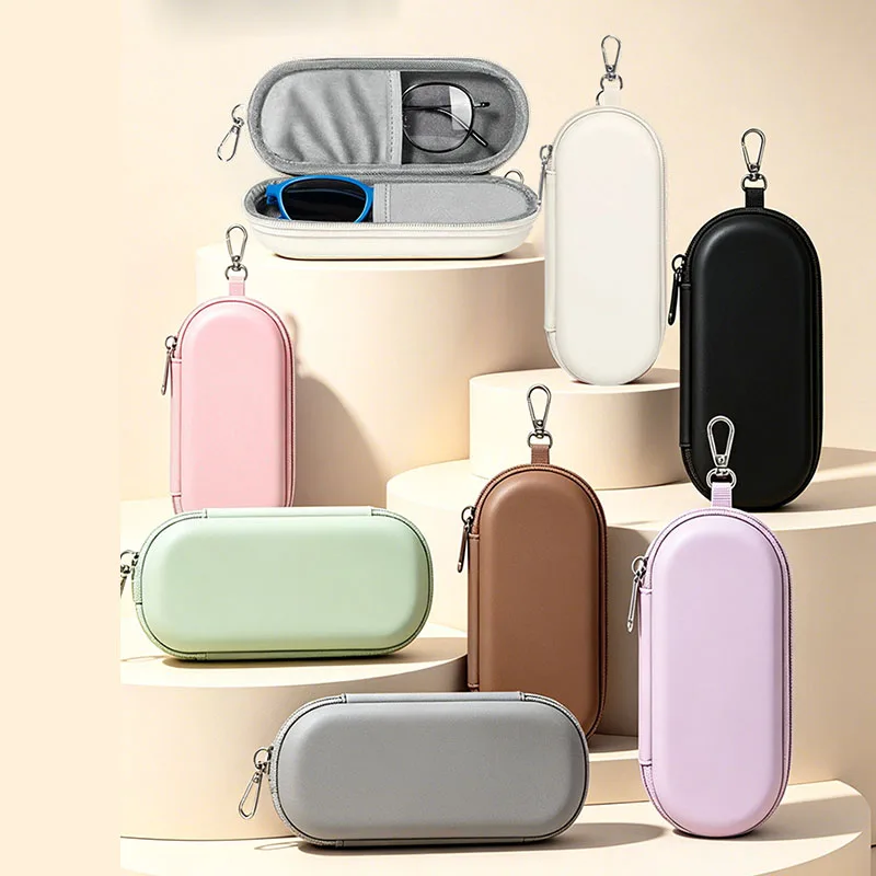 1PCS Hard Shell Anti-pressure Anti-scratch Eyeglasses Storage Bag Box EVA Women Men Solid Colour Double Layer Sunglasses Case