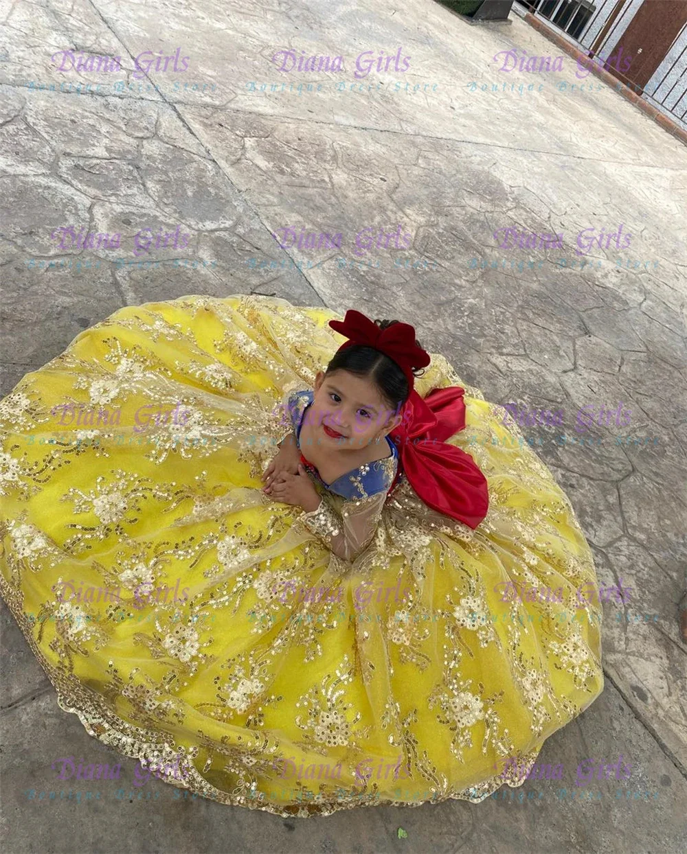 Quality Lovely Yellow Tulle Fluffy Applique Flower Girl Dress Wedding Ball Princess Girls Birthday Party Evening Ball Gowns