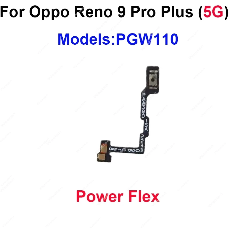 Câble flexible de Volume d'alimentation pour OPPO Reno 9 10 Pro + Plus 5G, boutons latéraux, clé de Volume d'alimentation, ruban flexible, pièces de rechange
