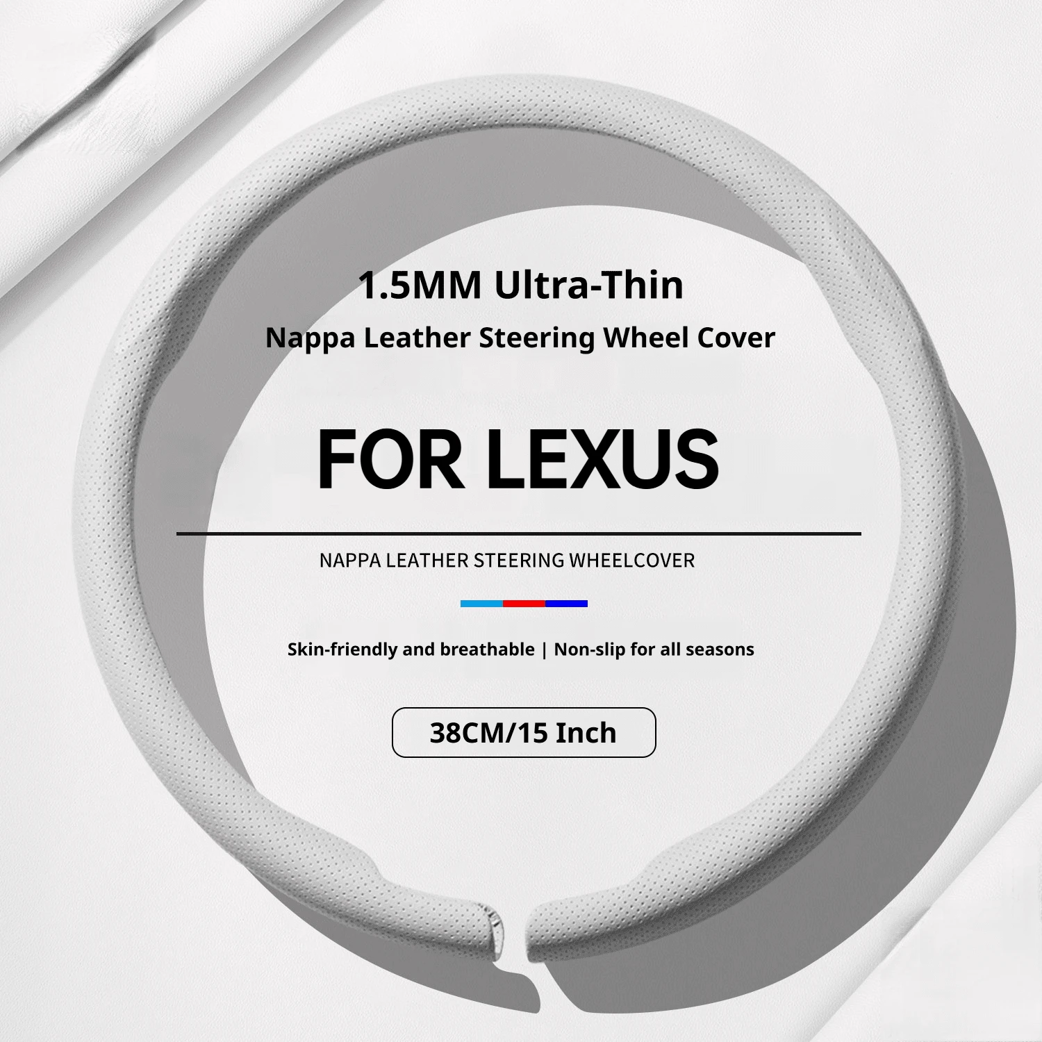 For LEXUS 1.5MM Ultra‑Thin Steering Wheel Cover Fit IS ES NX ES300h RX LBX ES350h RX350 RX500h NX350h NX450h LX600 Accessories