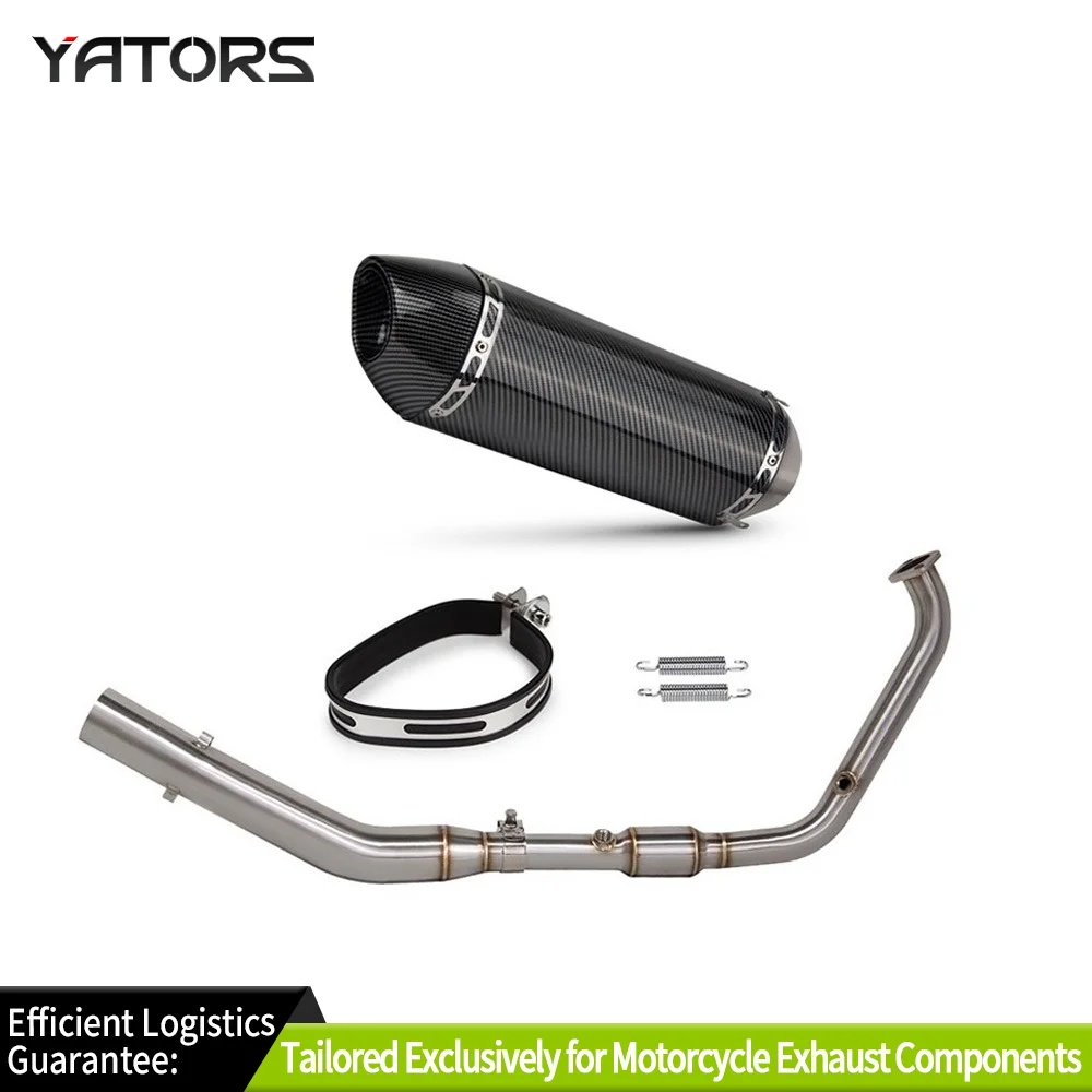 Komplettes Auspuffsystem mit Krümmer, Vorderem Verbindungsrohr und Schalldämpfer für Yamaha MT-15 2017-2024 Auspuffrohre – Detail 2