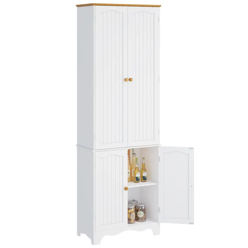 72 Kitchen Pantry Cabinet, Freestanding Storage Cabinets, Tall Food Pantry with Doors and Adjustable Shelves, Utility Floor Cab