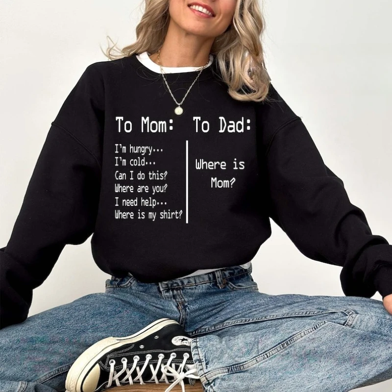 To Mom Dad for Mother Autumn and Winter Sweatshirt Mother's Day Strong Gift Fathers Long Sleeve Keep Warm Matching Hoodies