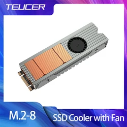 TEUCER M.2 NVME SSD Cooler Built in High Speed Fan Hard Drive Radiator Cooling Vest 2280 SSD Heat Sink